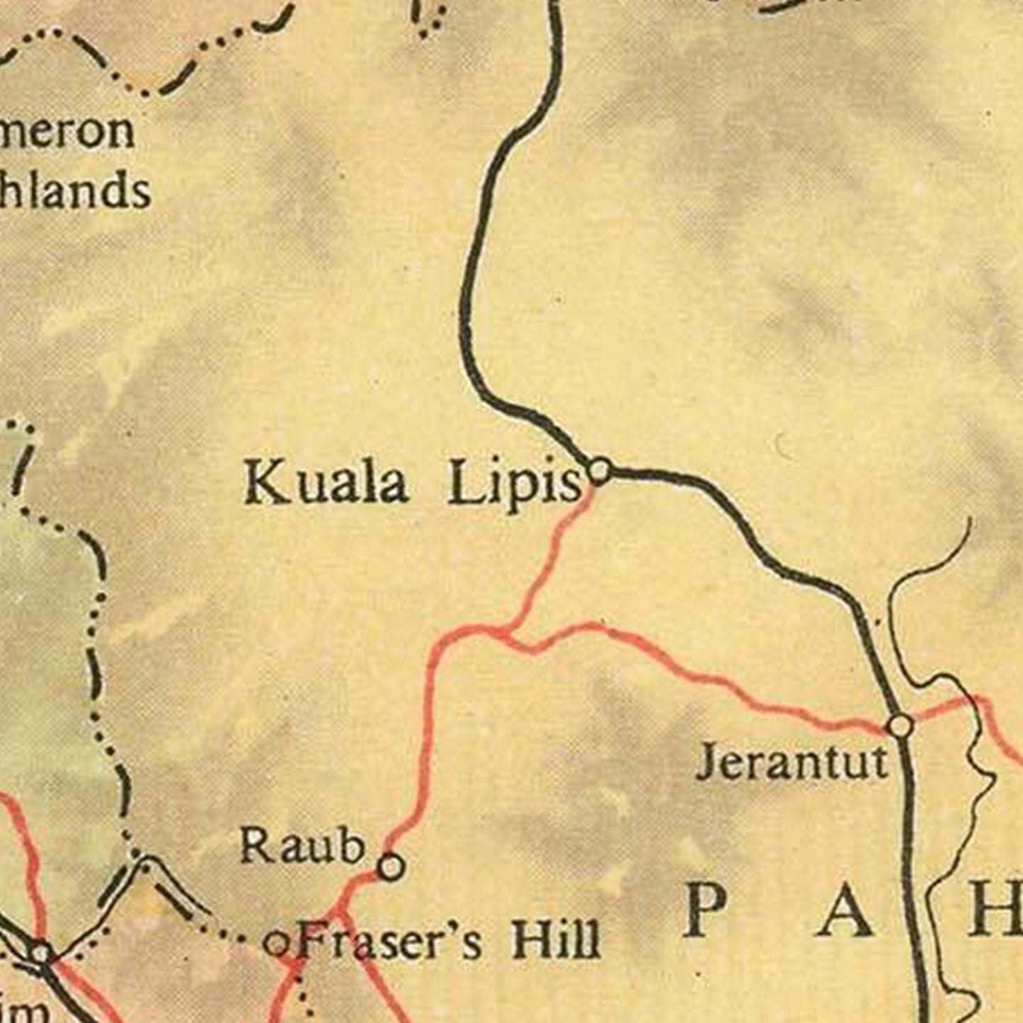 Vintage Malay Peninsula Map, 1955