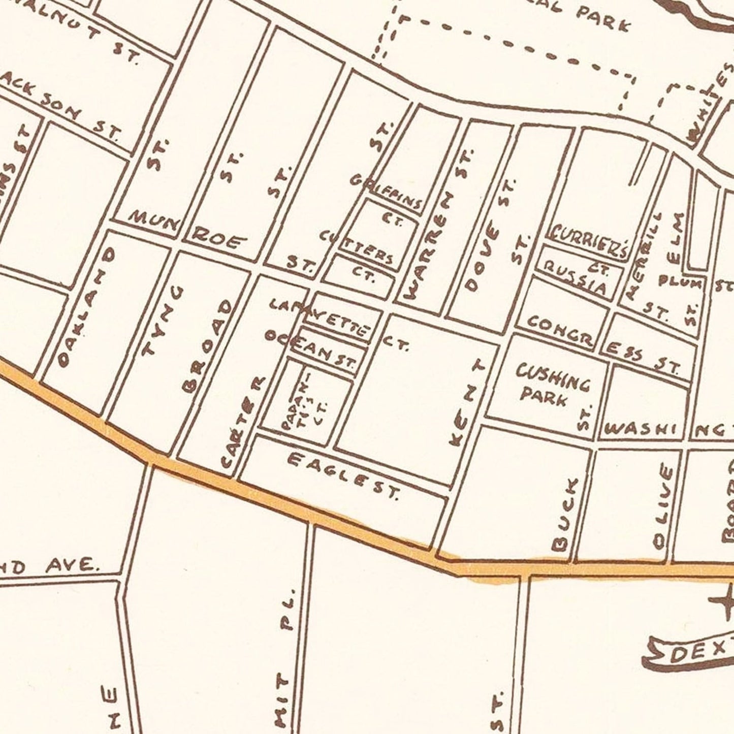 Vintage Map of Newburyport, Massachusetts, 1955
