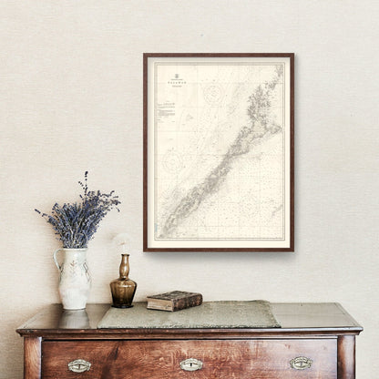 Vintage Map of Palawan Island, Philippines, 1938