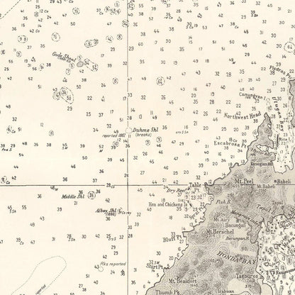 Vintage Map of Palawan Island, Philippines, 1938