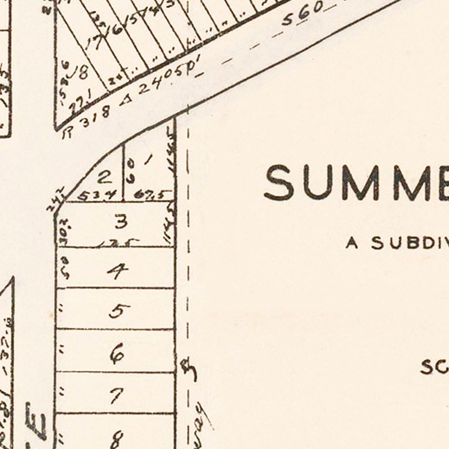 Vintage Map of Summerall Park Heights, Tavares, FL, 1926