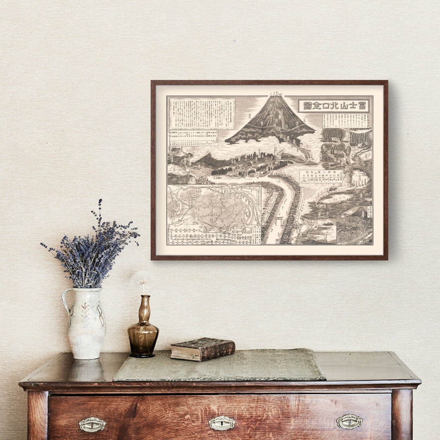 Vintage Map of Mount Fuji, Japan, 1933