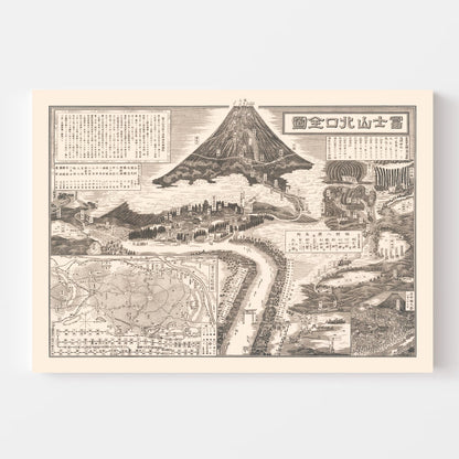 Vintage Map of Mount Fuji, Japan, 1933