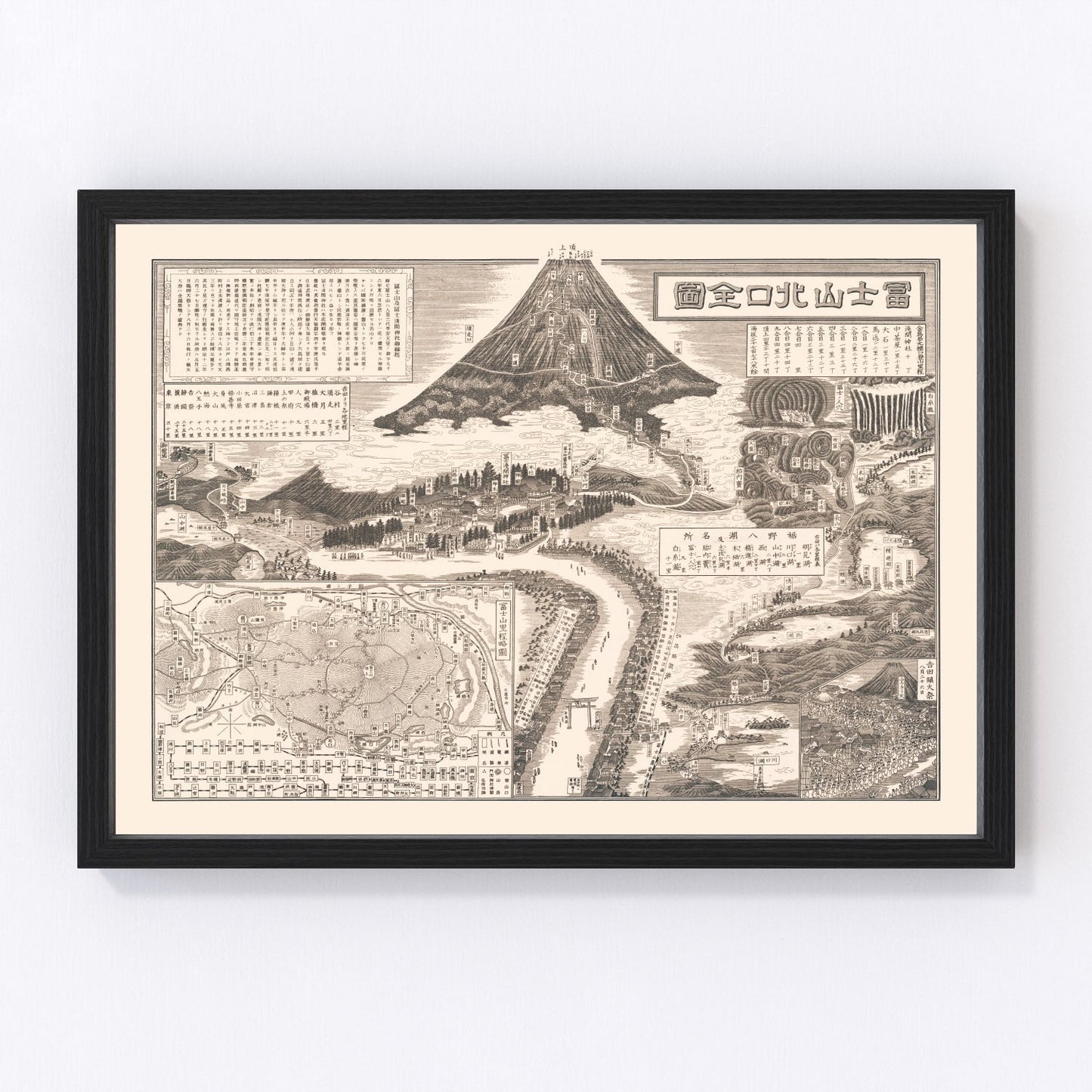 vintage map of Mount Fuji, Japan, 1933