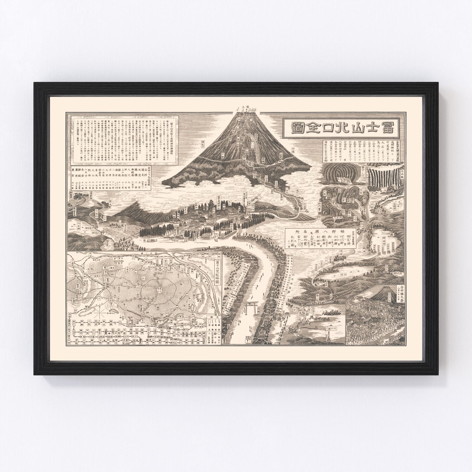 vintage map of Mount Fuji, Japan, 1933