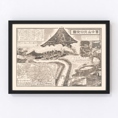 vintage map of Mount Fuji, Japan, 1933