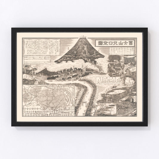 vintage map of Mount Fuji, Japan, 1933