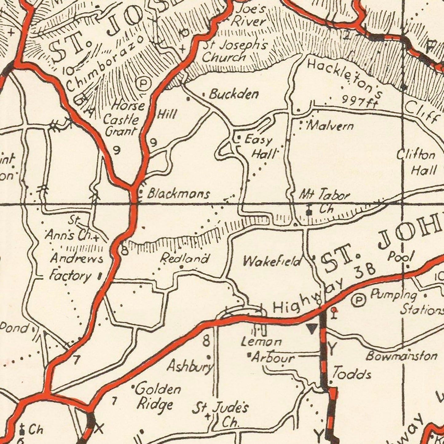 Vintage Map of Barbados, 1956