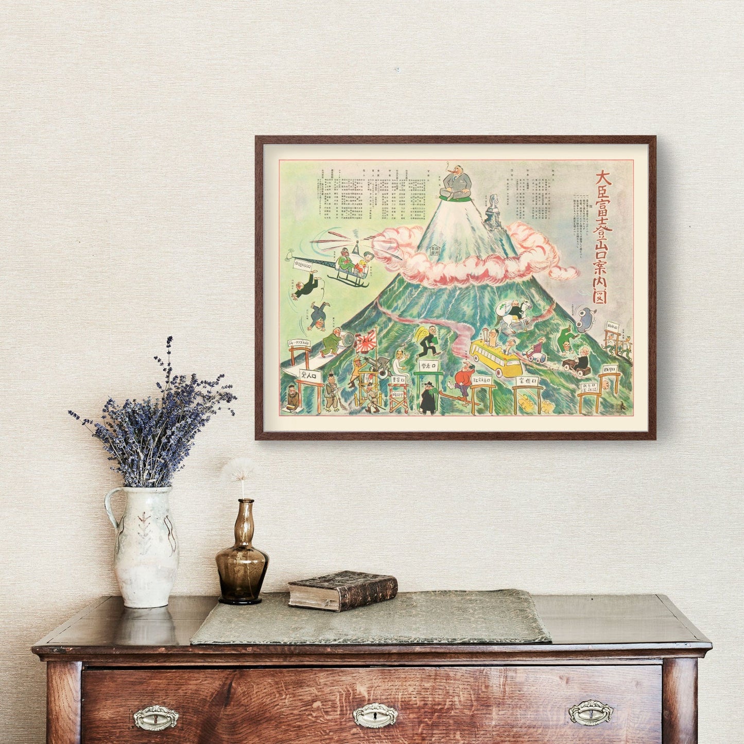 Vintage Map of Mount Fuji, Japan, 1954