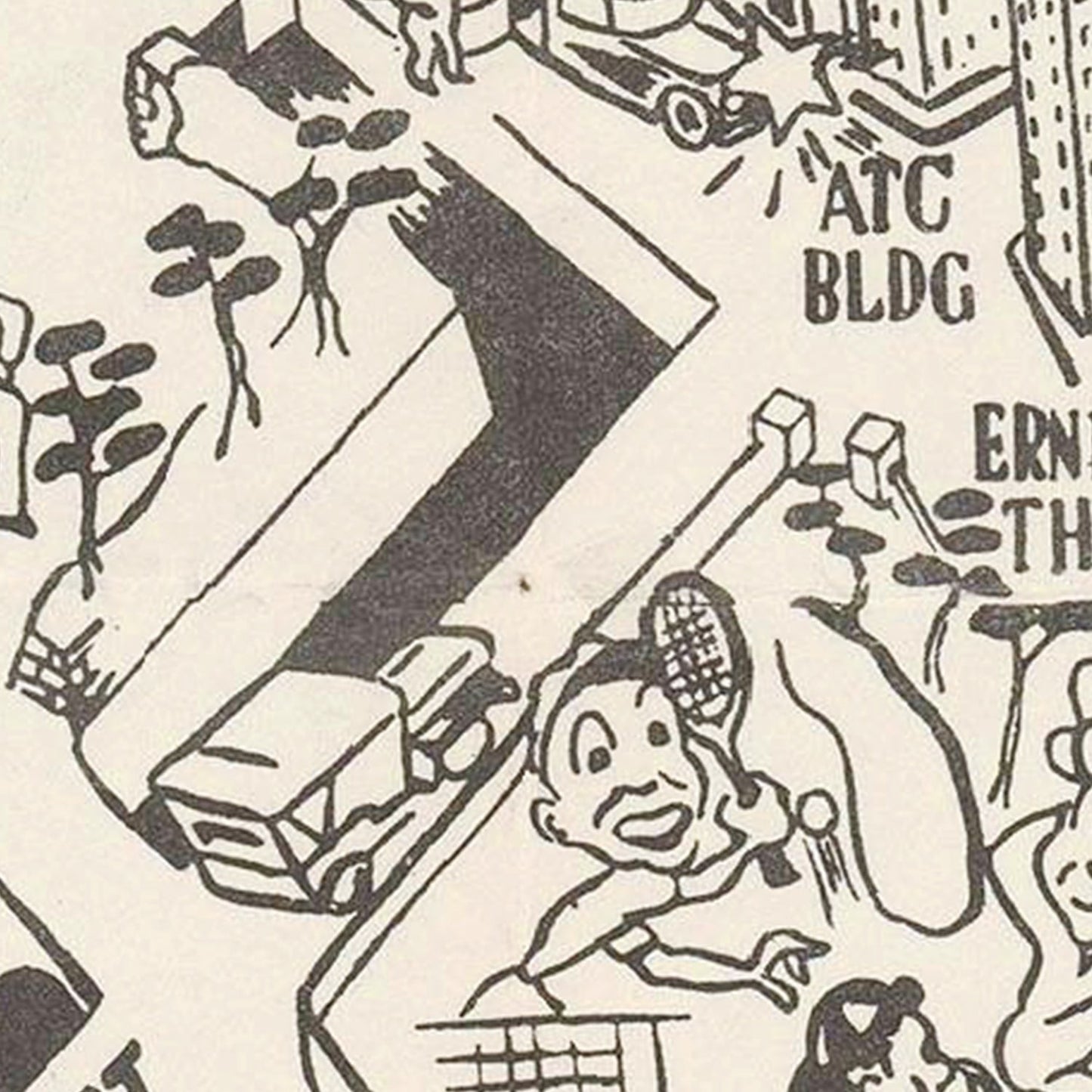 Vintage Map of Tokyo, Japan, 1952