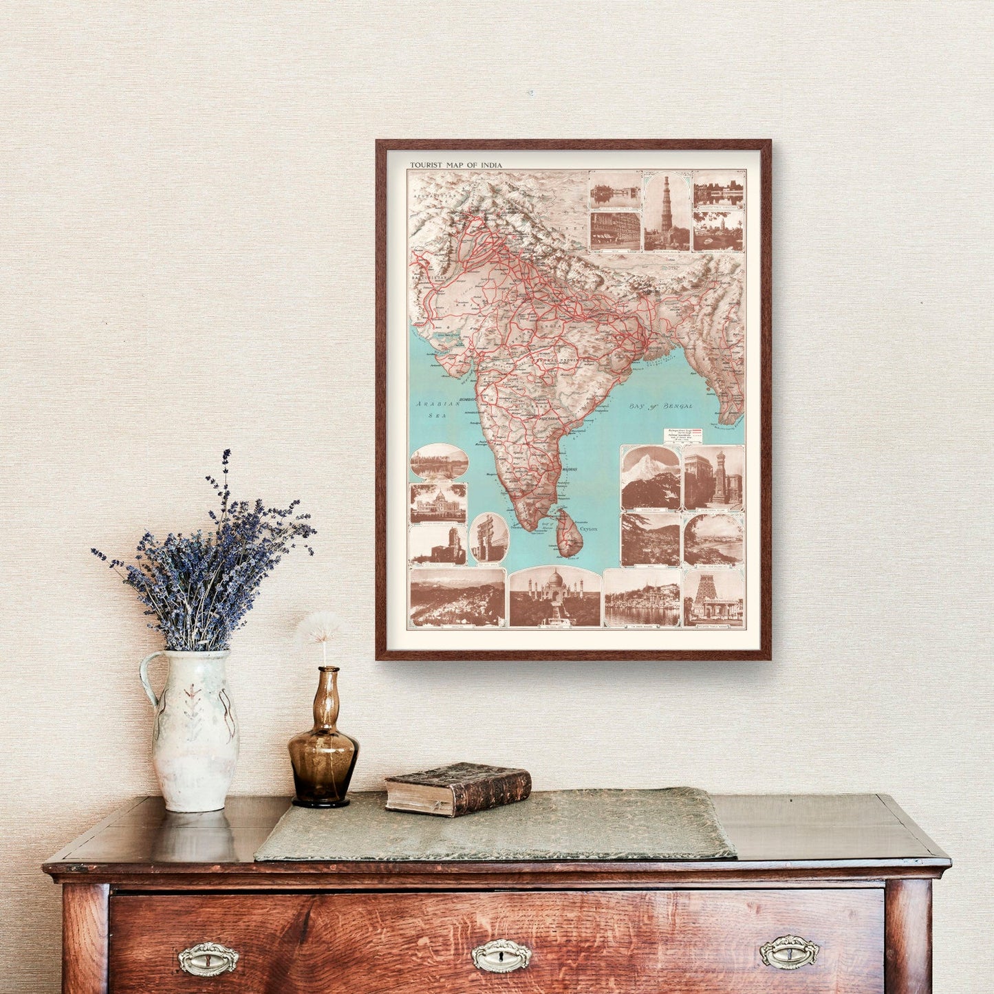 Vintage India Tourist Map, 1930