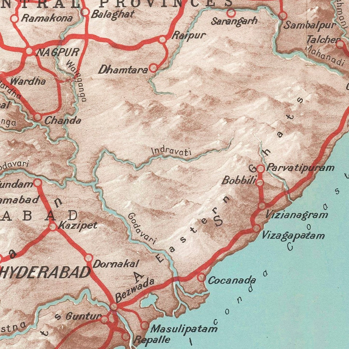 Vintage India Tourist Map, 1930