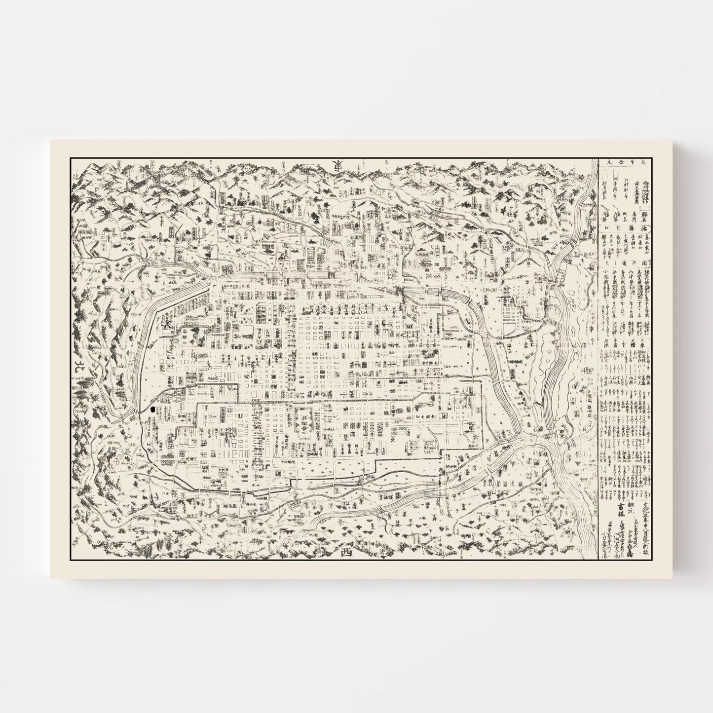 Vintage Map of Kyoto, Japan, 1812