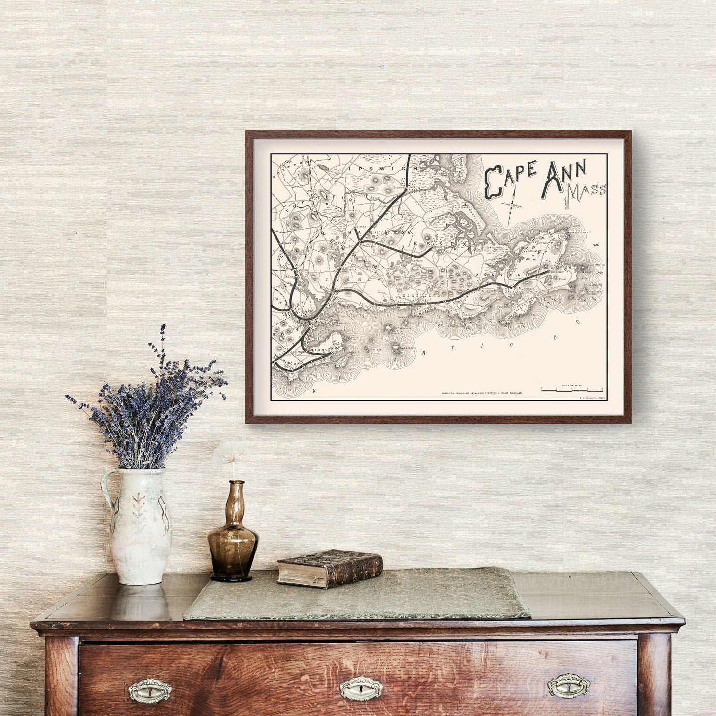 Vintage Map of Cape Ann, Massachusetts, 1889