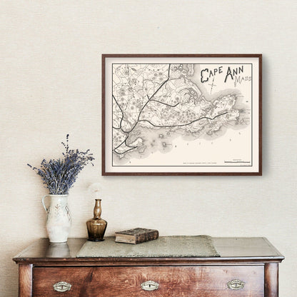 Vintage Map of Cape Ann, Massachusetts, 1889