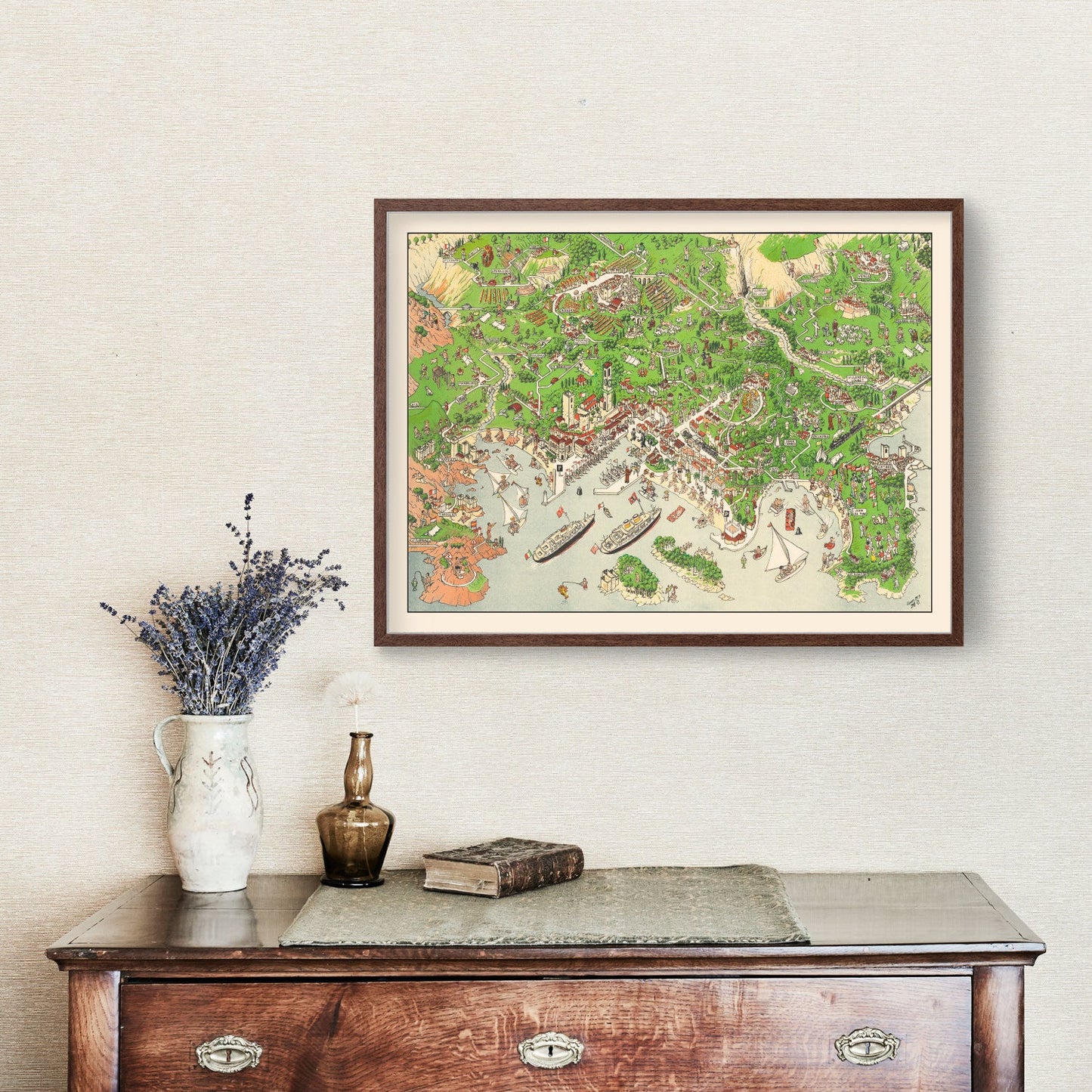 Vintage Map of Cannes, France, 1953 Wall Art
