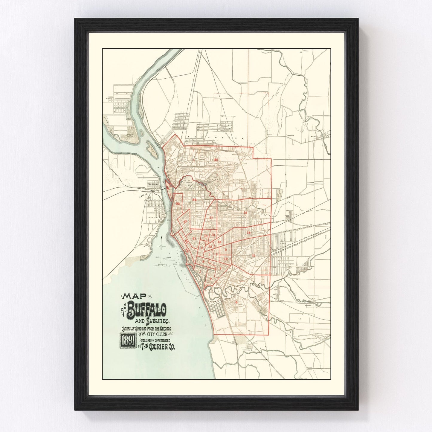 Vintage map of Buffalo, New York, 1891