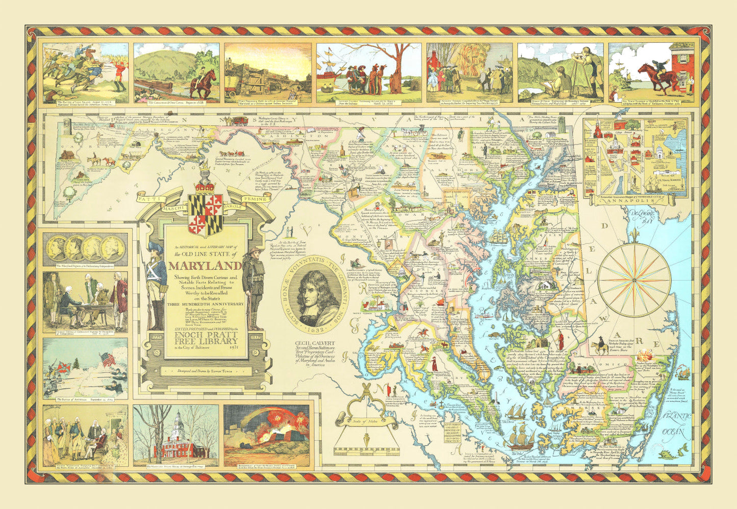 Vintage Map of Maryland, 1931 Edition