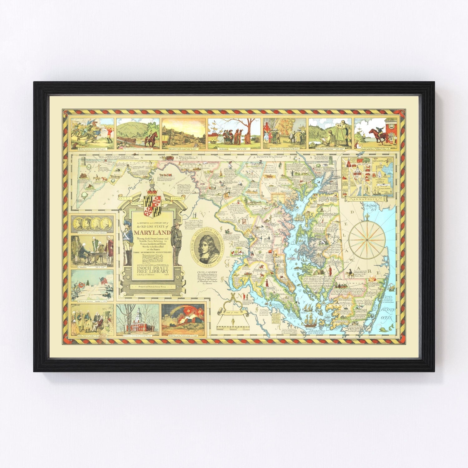 Vintage map of Maryland, 1931 edition