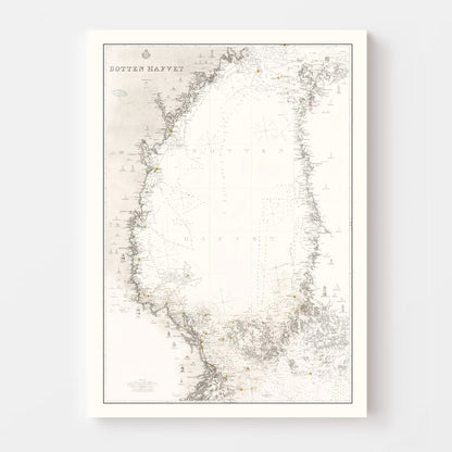 Vintage Map of the Bothnian Sea, 1868