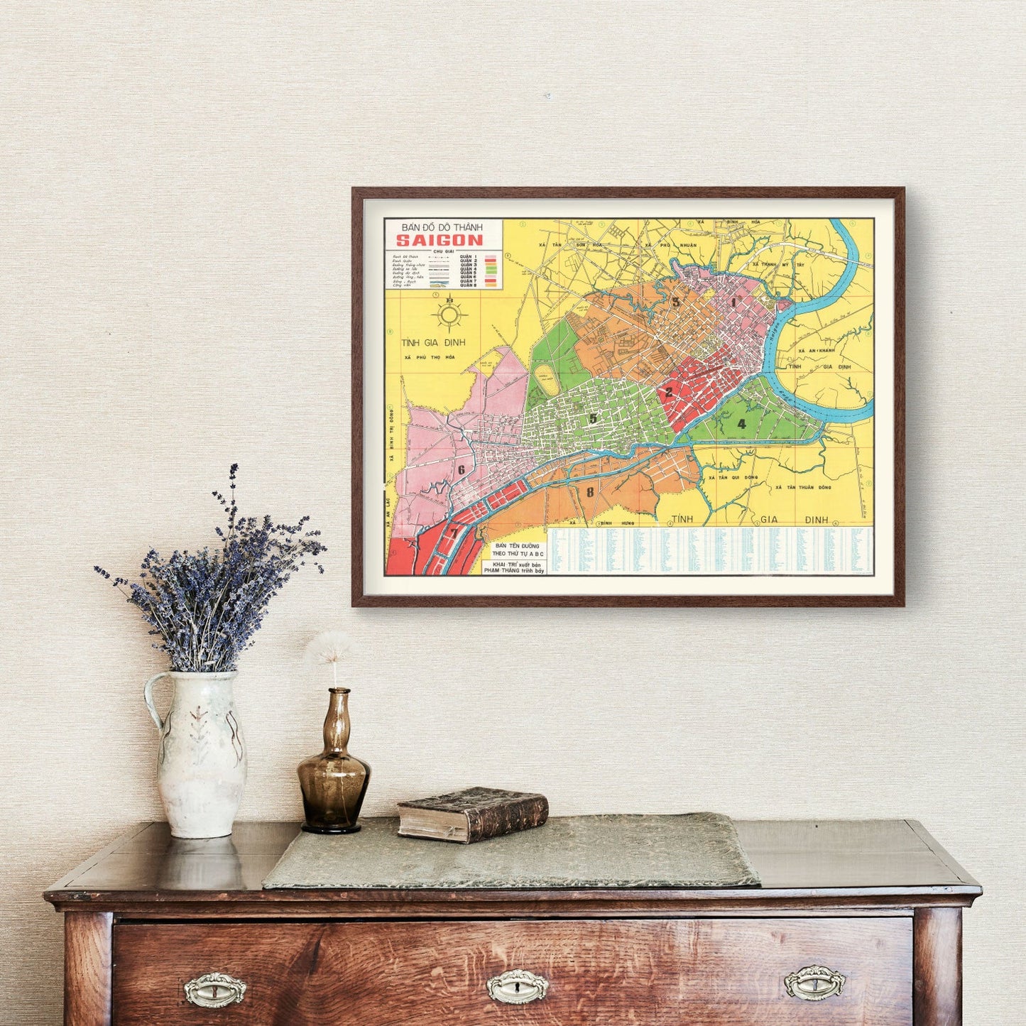 Vintage Map of Saigon, Vietnam, 1966
