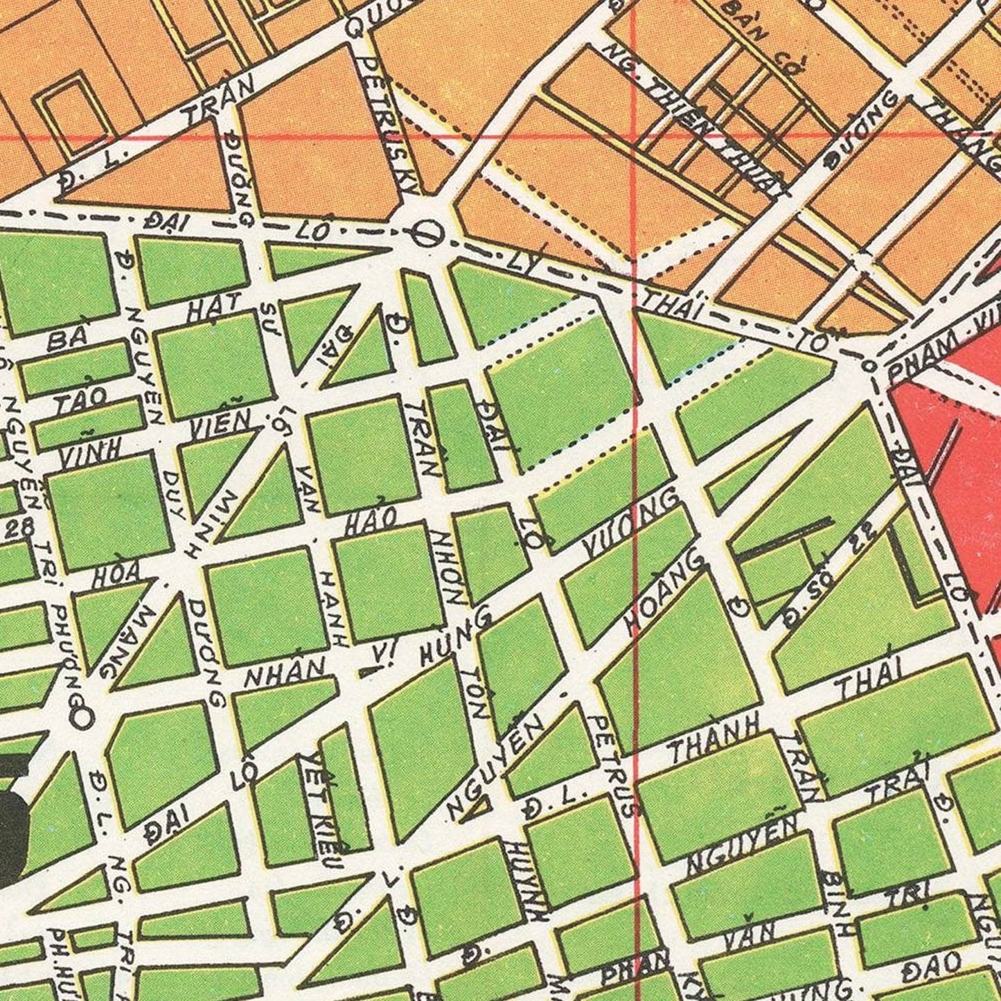 Vintage Map of Saigon, Vietnam, 1966