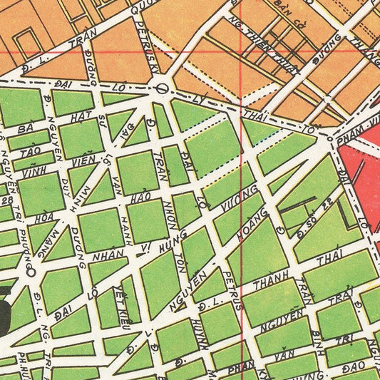 Vintage Map of Saigon, Vietnam, 1966