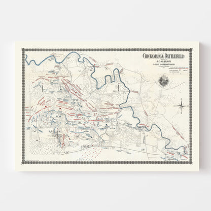 Vintage Chickamauga Battlefield Map, 1895