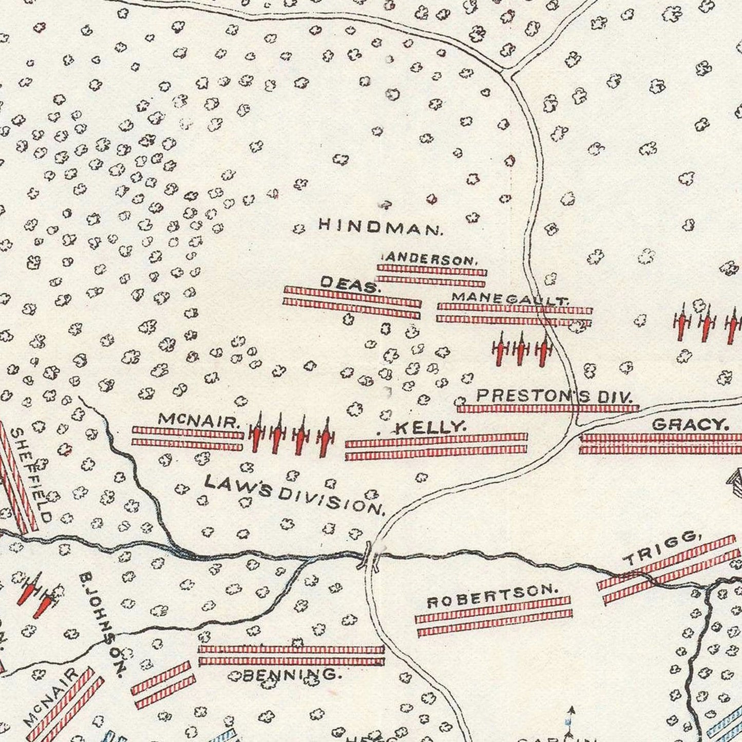 Vintage Chickamauga Battlefield Map, 1895