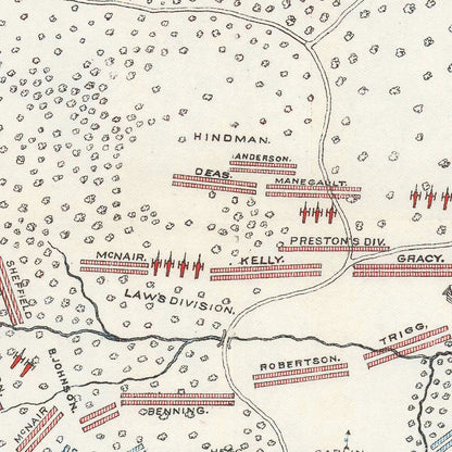Vintage Chickamauga Battlefield Map, 1895