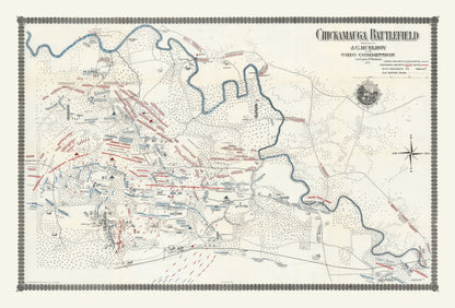 Vintage Chickamauga Battlefield Map, 1895