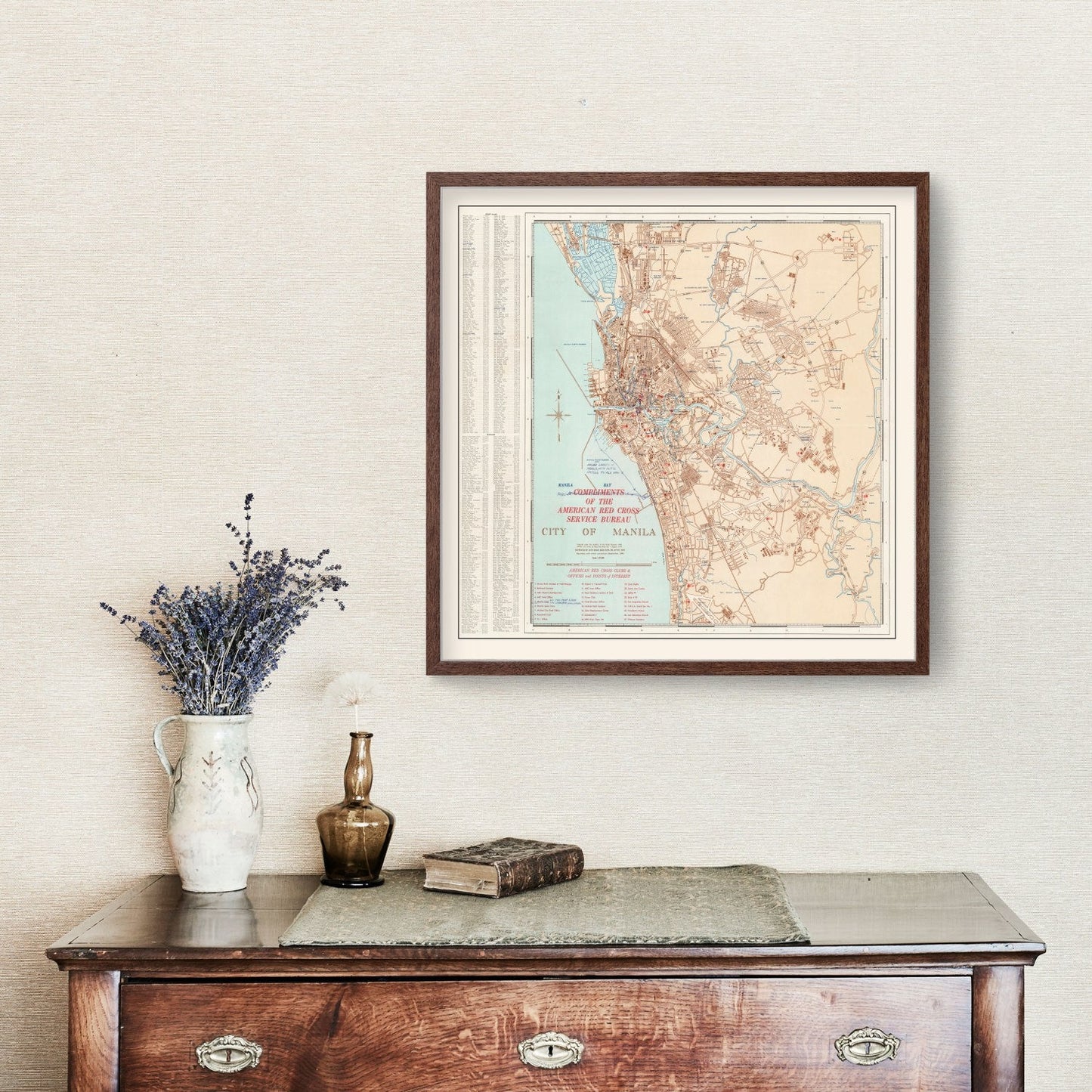 Vintage Map of Manila, Philippines, 1945 II