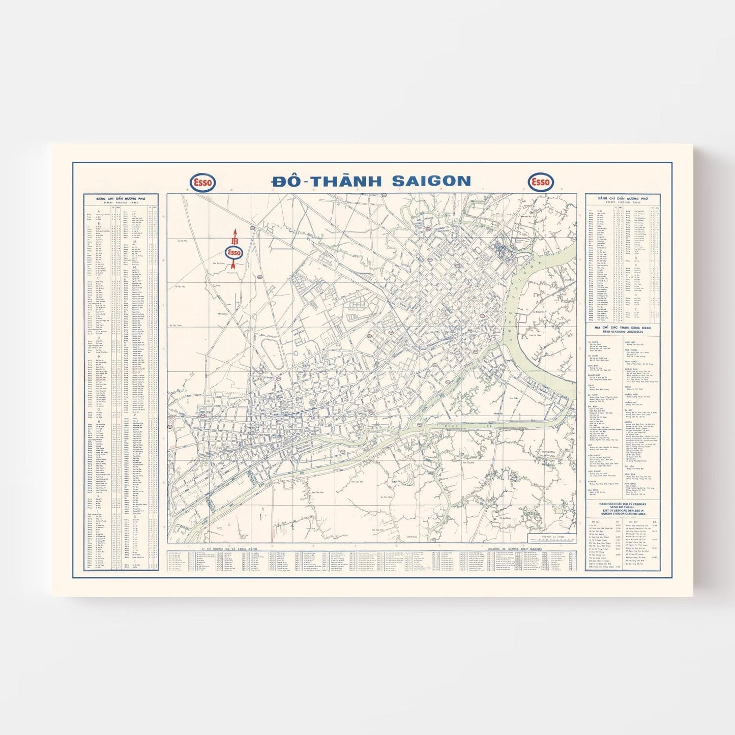 Vintage Map of Saigon, Vietnam, 1968