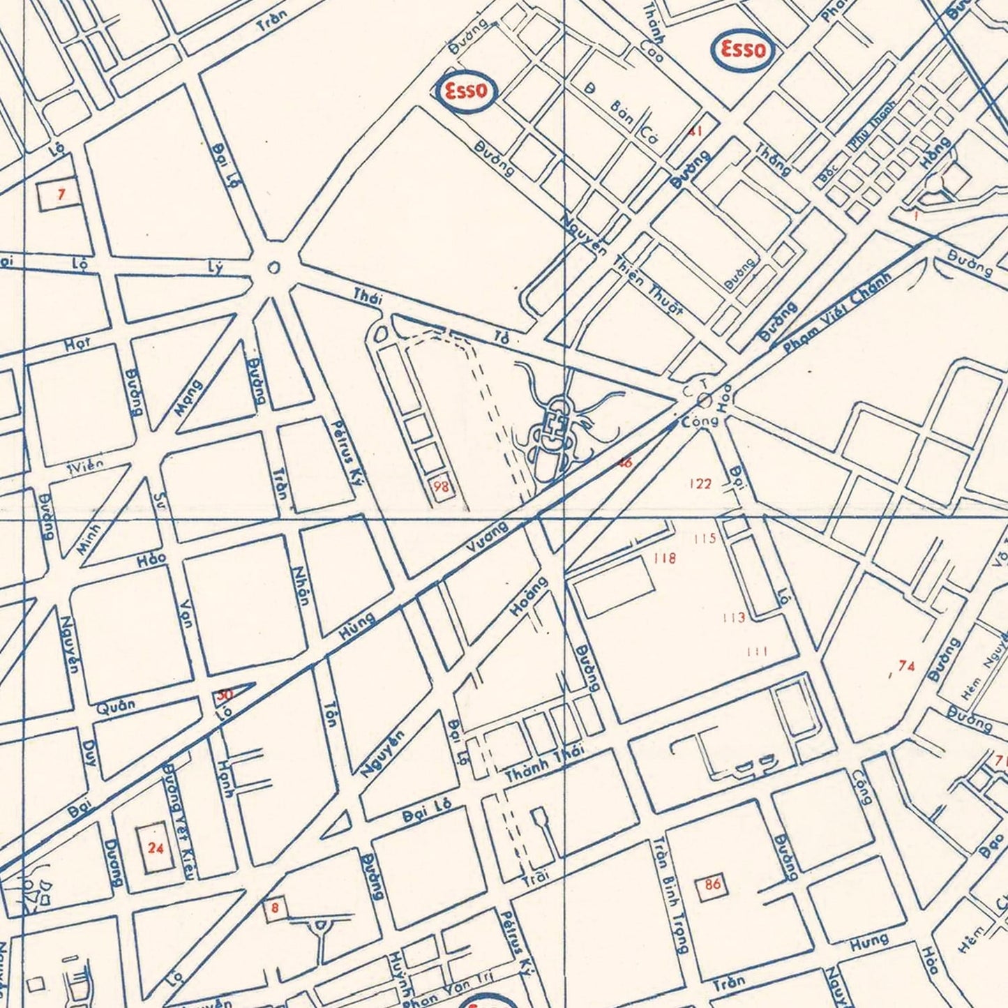 Vintage Map of Saigon, Vietnam, 1968