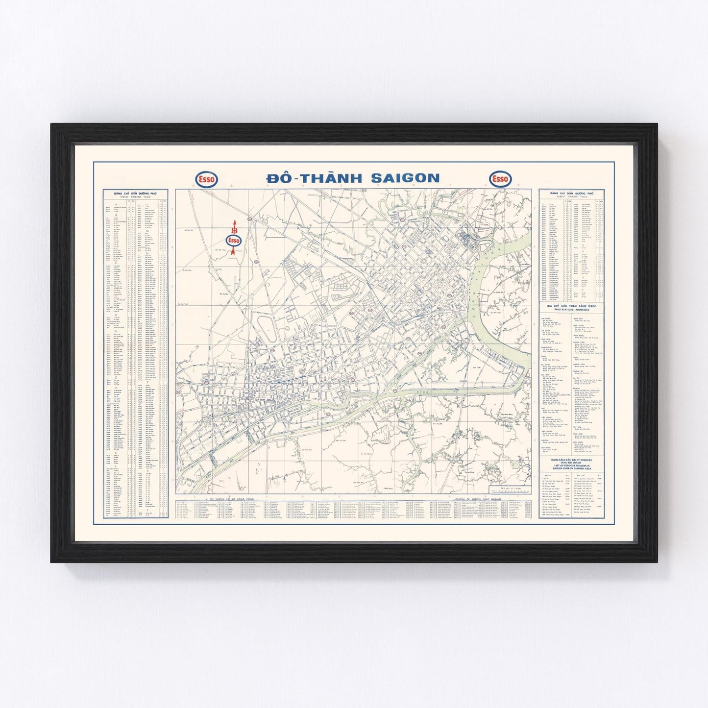 Vintage map of Saigon, Vietnam, 1968