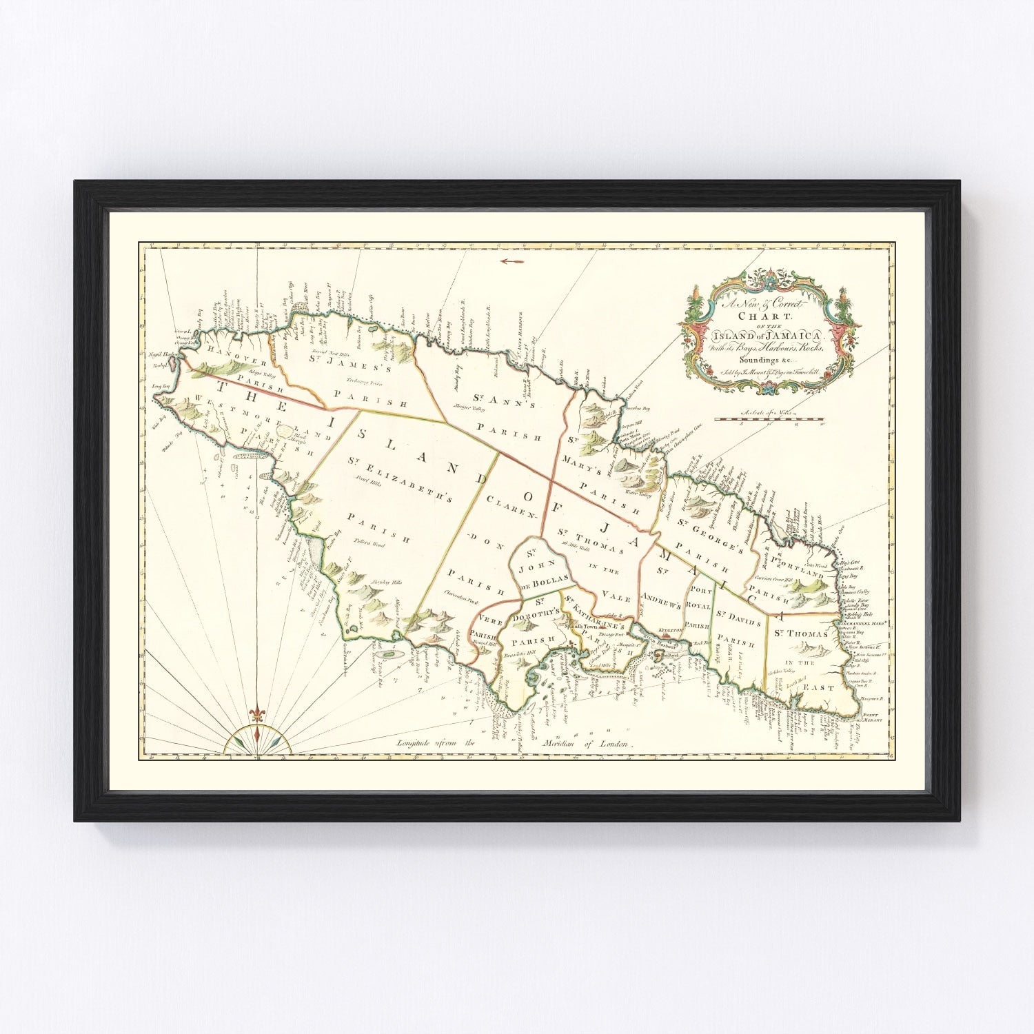 Vintage map of Jamaica, 1773