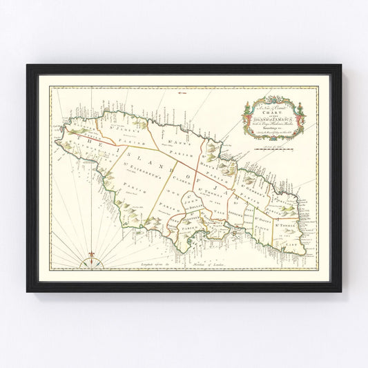 Vintage map of Jamaica, 1773