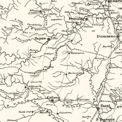 Vintage Map of Panay Island, Philippines, 1900