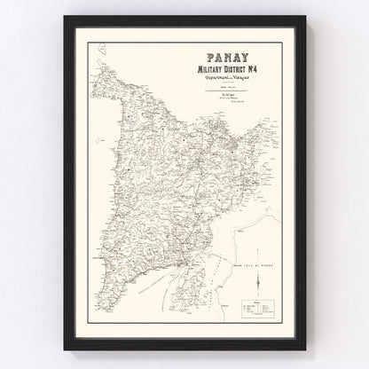 vintage map of Panay Island, Philippines, 1900