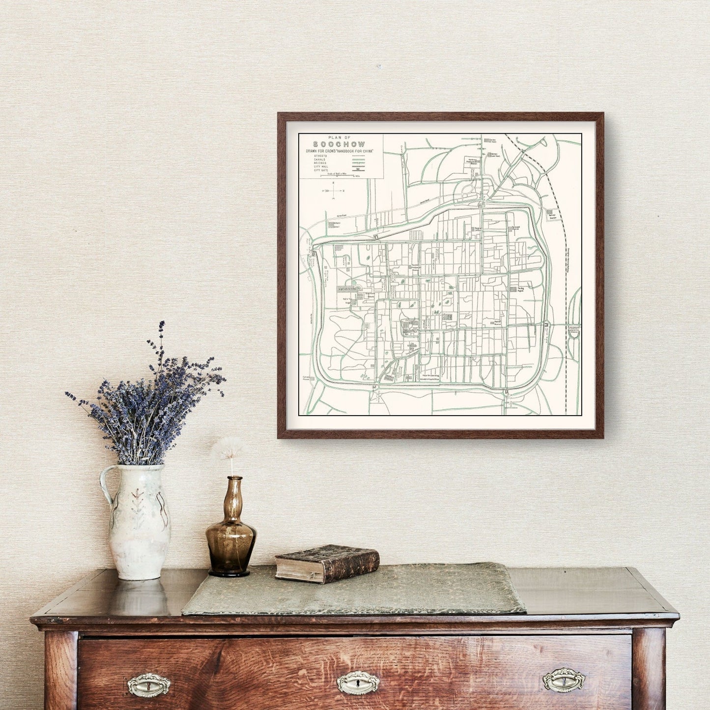 Vintage Map of Suzhou, China, 1921