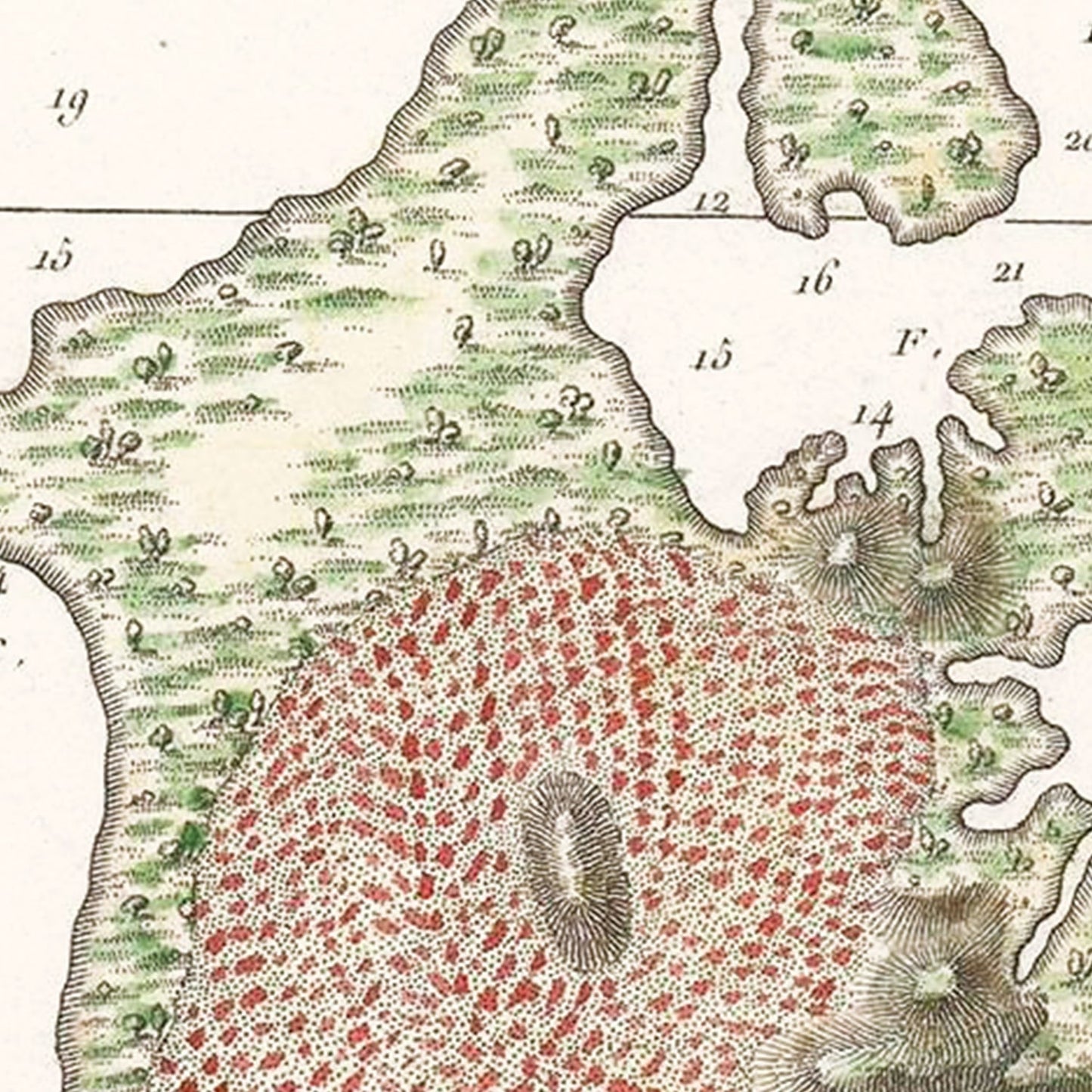 Vintage Guantanamo Bay, Cuba Map, 1830