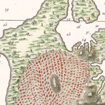 Vintage Guantanamo Bay, Cuba Map, 1830