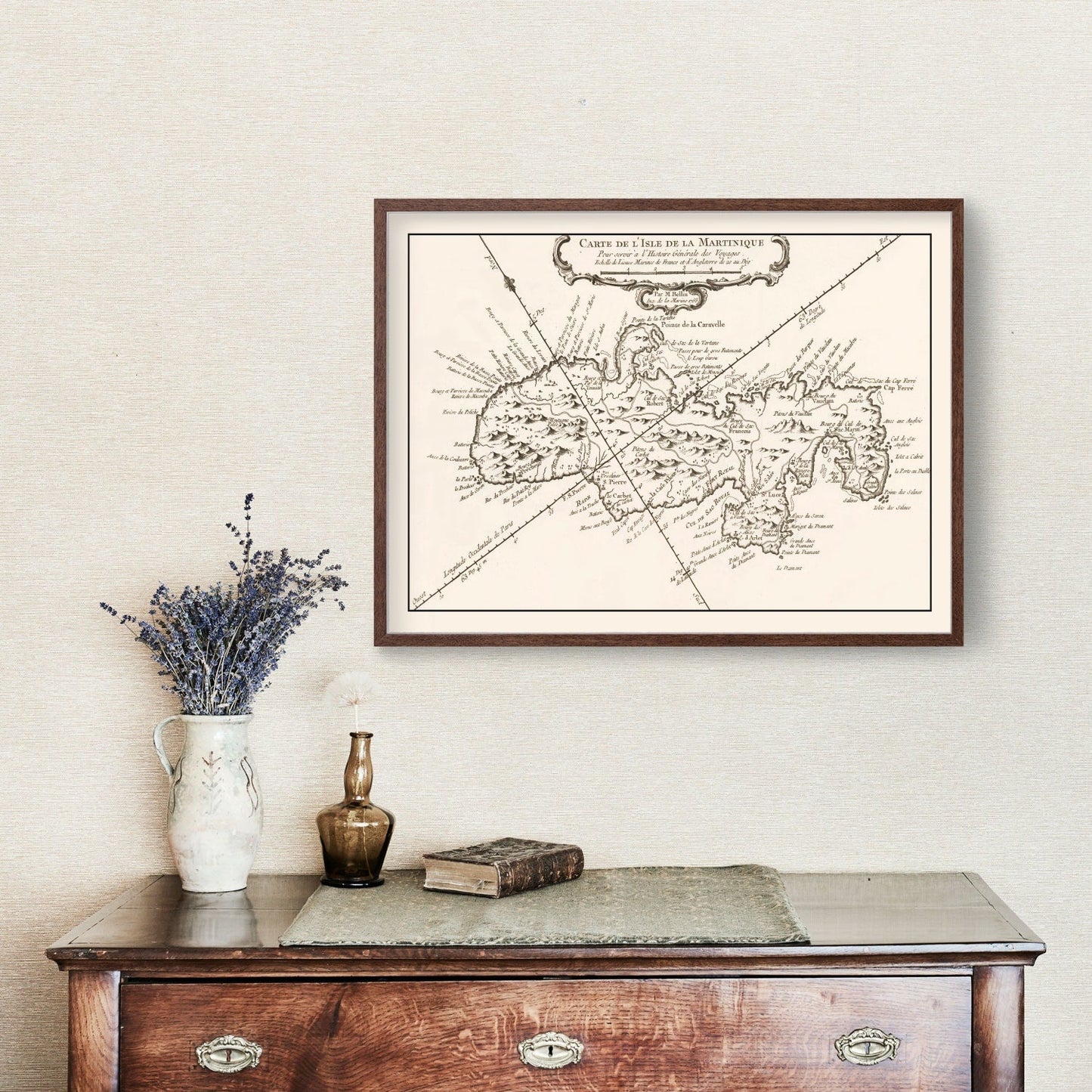 Vintage Map of Martinique, 1780