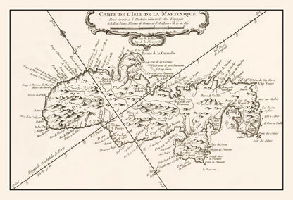 Vintage Map of Martinique, 1780