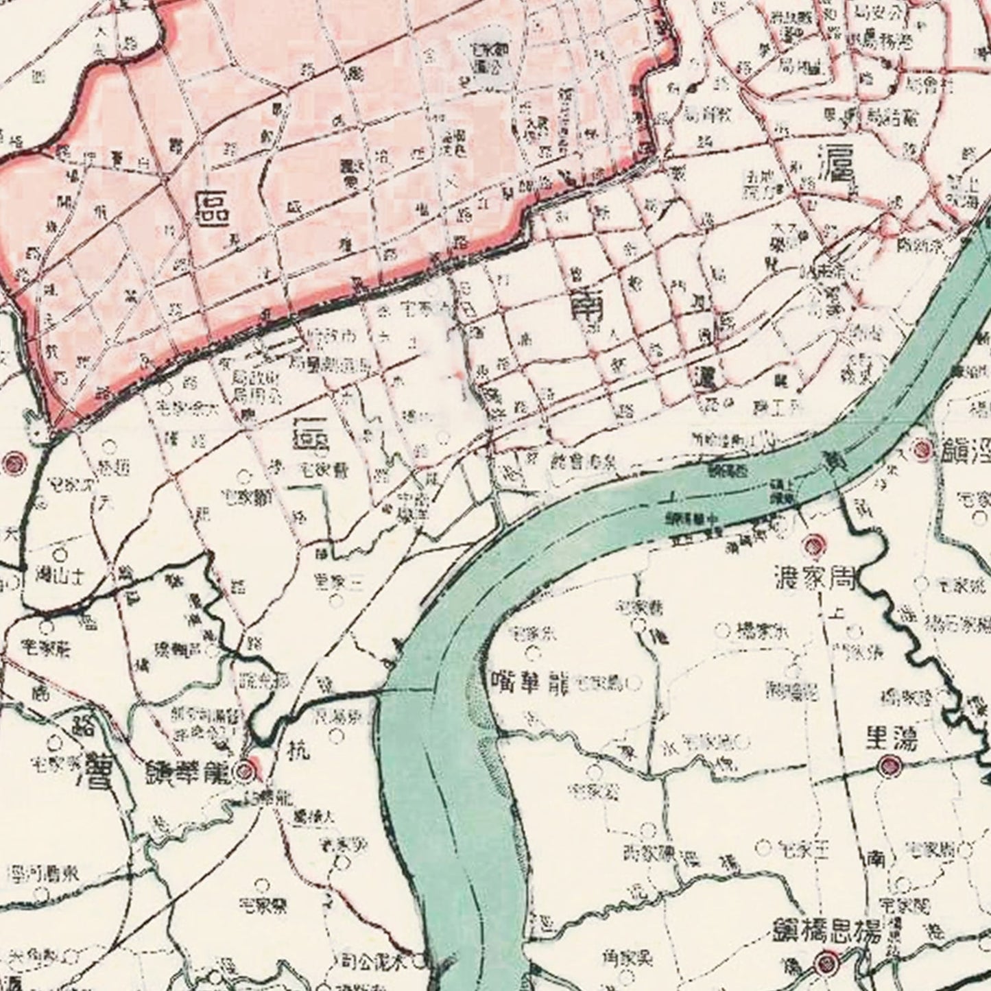 Vintage Map of Shanghai, China, 1932 II