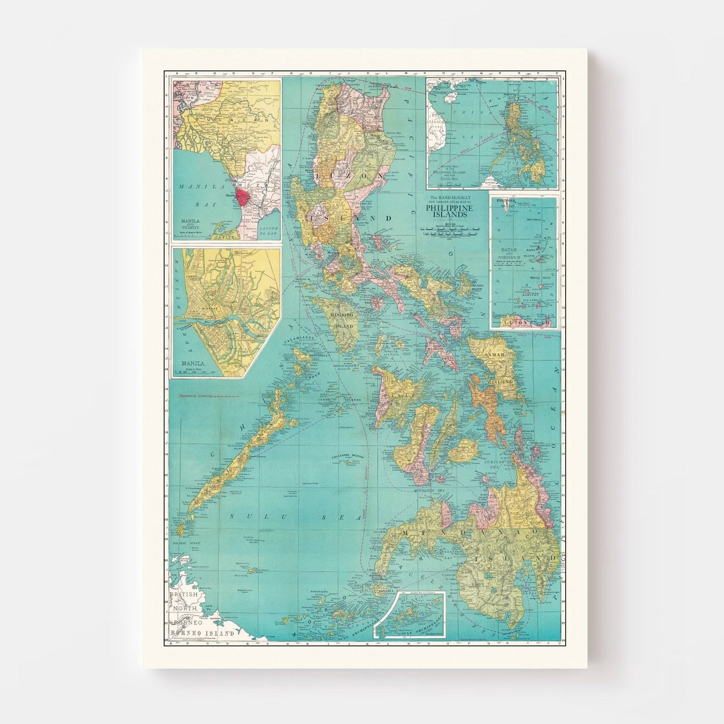 Vintage Map of the Philippines, 1913