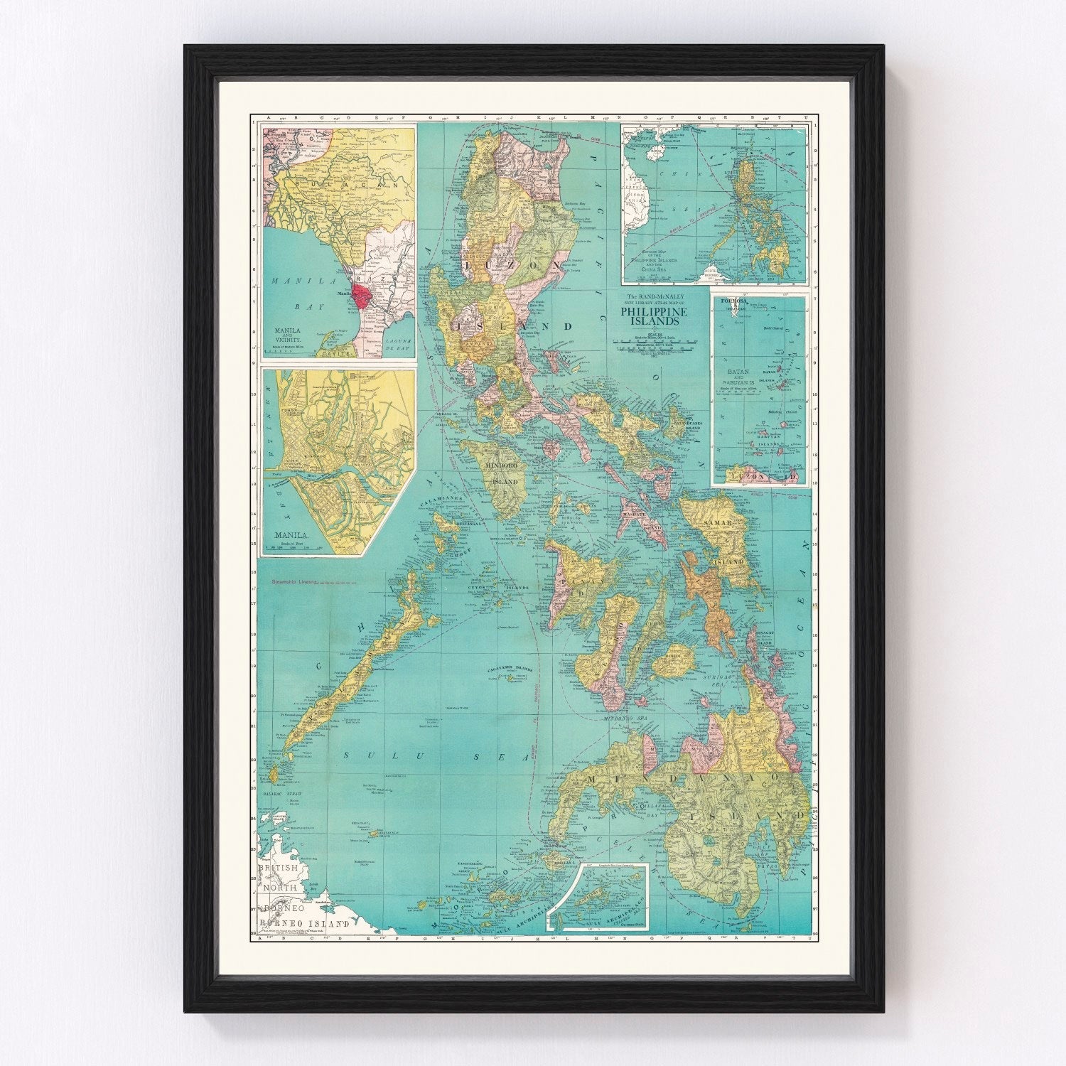 vintage map of the Philippines, 1913