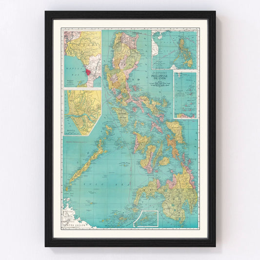vintage map of the Philippines, 1913