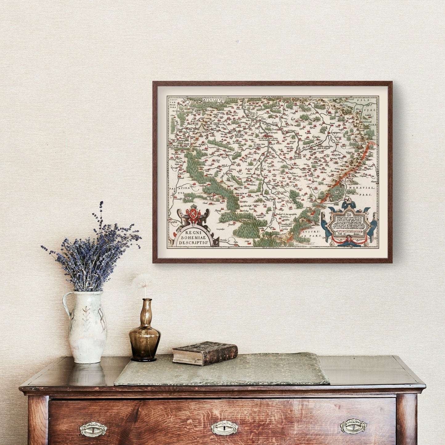 Vintage Map of Bohemia, 1587