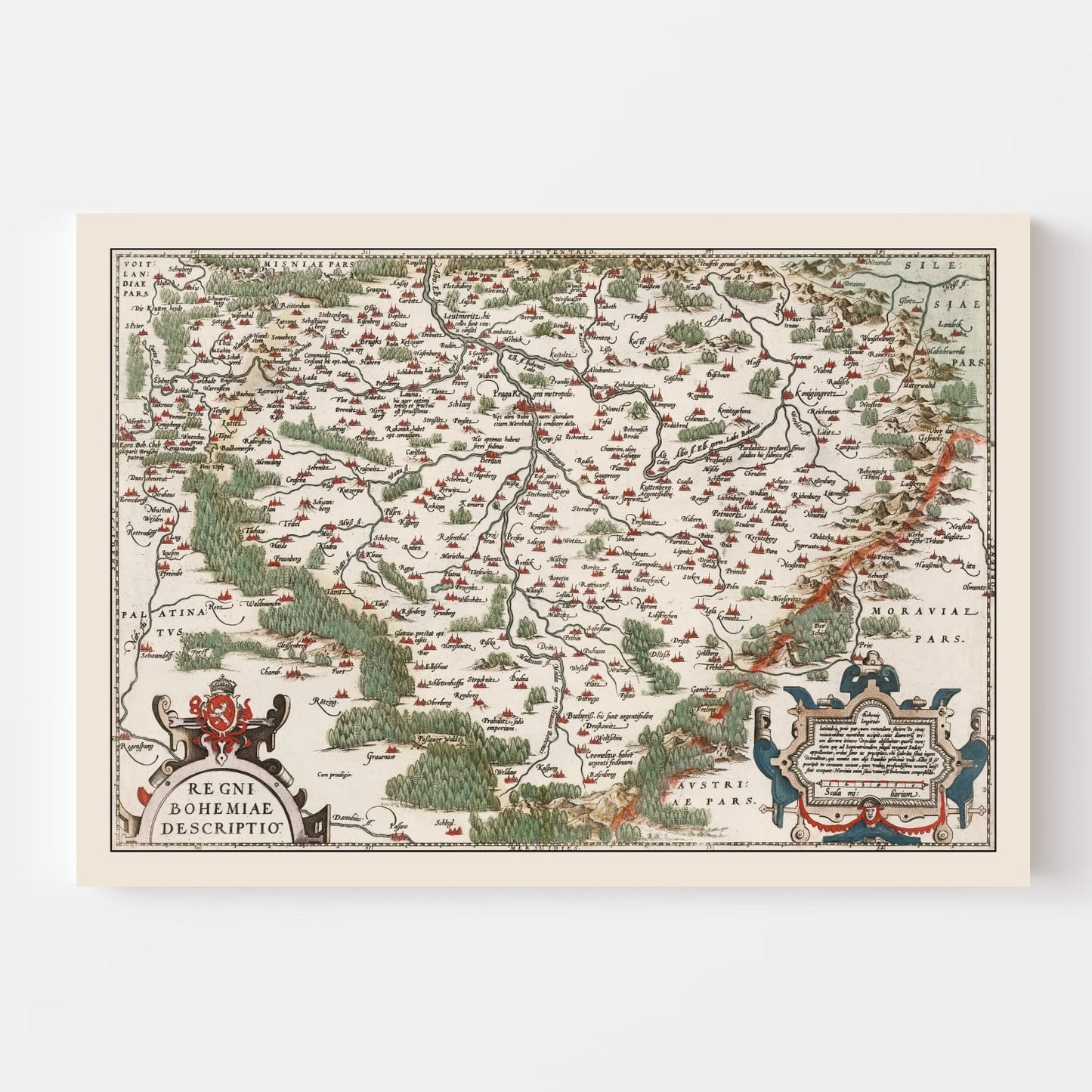 Vintage Map of Bohemia, 1587